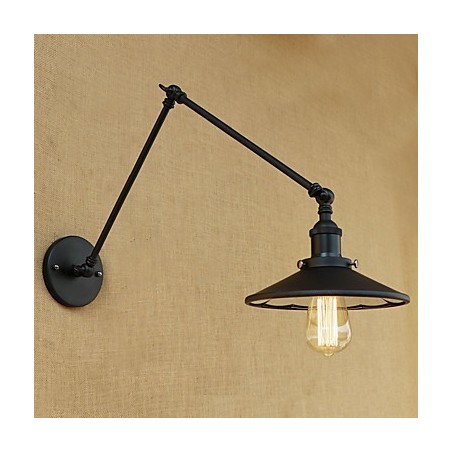 Applique da parete country retrò con braccio oscillante, pitturata, E26/E27, 60 W