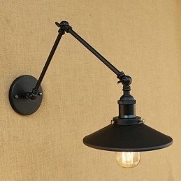 Applique da parete country retrò con braccio oscillante, pitturata, E26/E27, 60 W