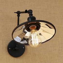Applique da parete country retrò con braccio oscillante, pitturata, E26/E27, 60 W