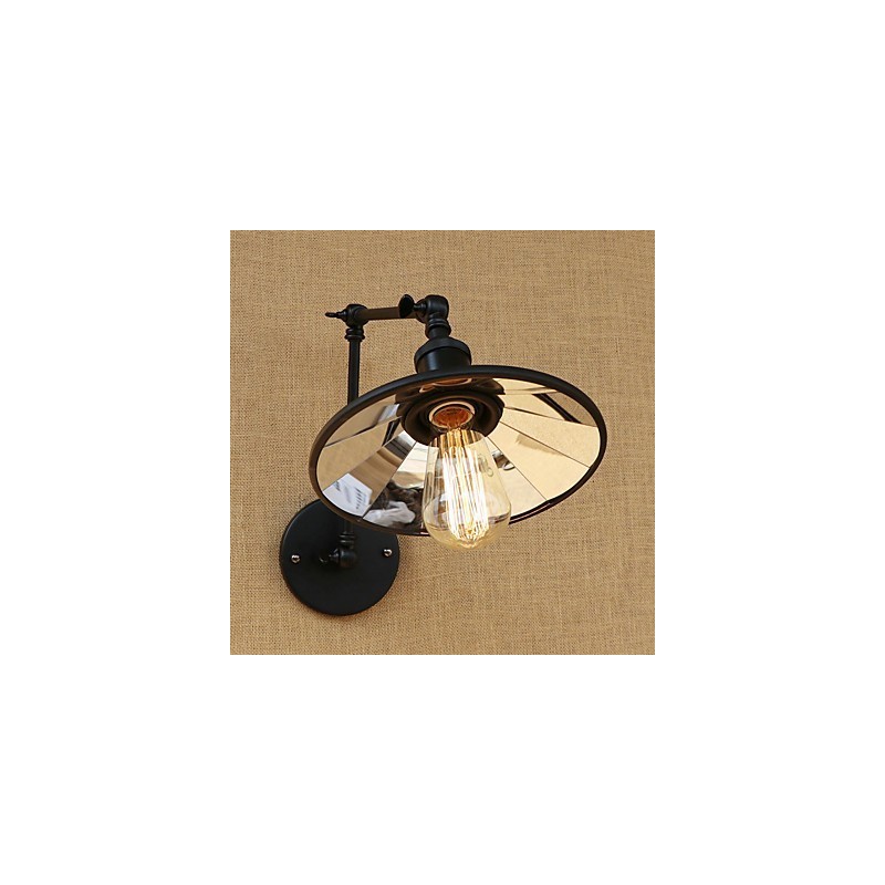 Applique da parete country retrò con braccio oscillante, pitturata, E26/E27, 60 W