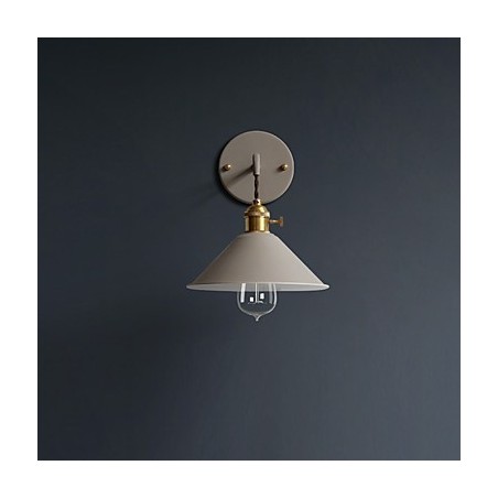 Applique da parete industriale vintage in metallo, 1 lampadina E26/E27, 20,5 x 13 cm