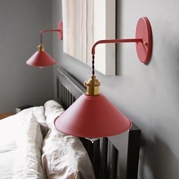 Applique da parete industriale vintage in metallo, 1 lampadina E26/E27, 20,5 x 13 cm