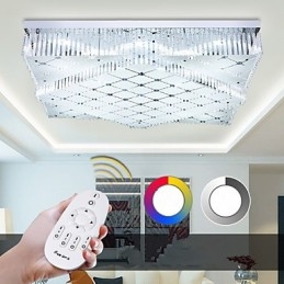 Plafoniera a filo in cristallo e metallo, 3 lampadine E26/E27, 970 mm