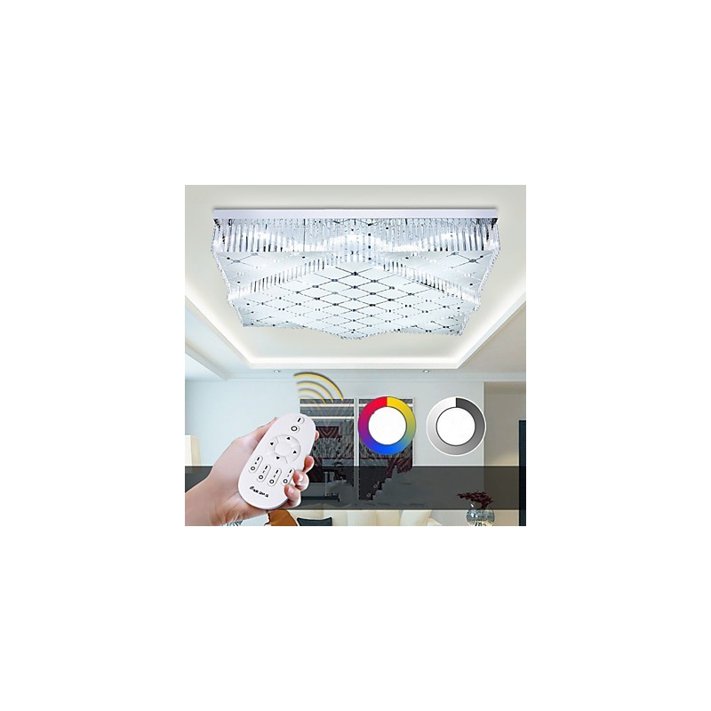 Plafoniera a filo in cristallo e metallo, 3 lampadine E26/E27, 970 mm