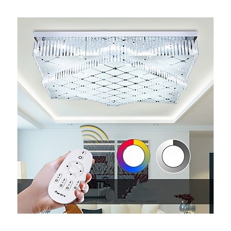 Plafoniera a filo in cristallo e metallo, 3 lampadine E26/E27, 970 mm