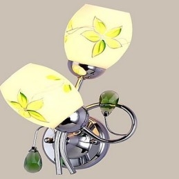 Applique da parete in cristallo con luce ambientale, 2 lampadine E27, 27 cm