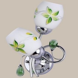 Applique da parete in cristallo con luce ambientale, 2 lampadine E27, 27 cm