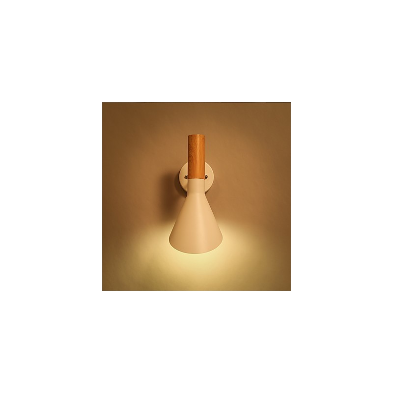 Applique da parete in metallo effetto legno orientabile, stile nordico, E26/E27, 60 W