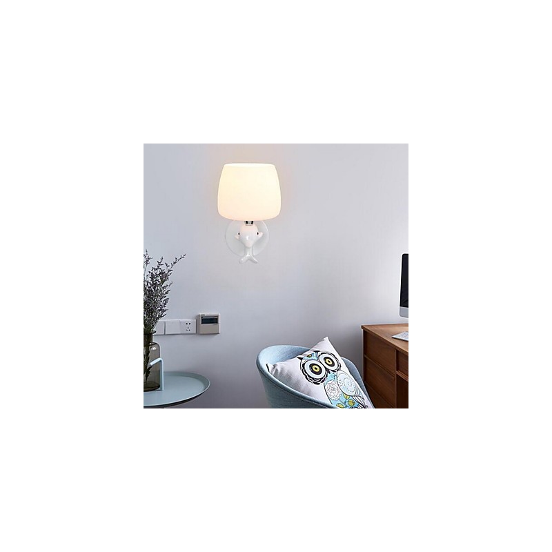 Applique da parete moderna contemporanea uplight in resina E14 23 cm