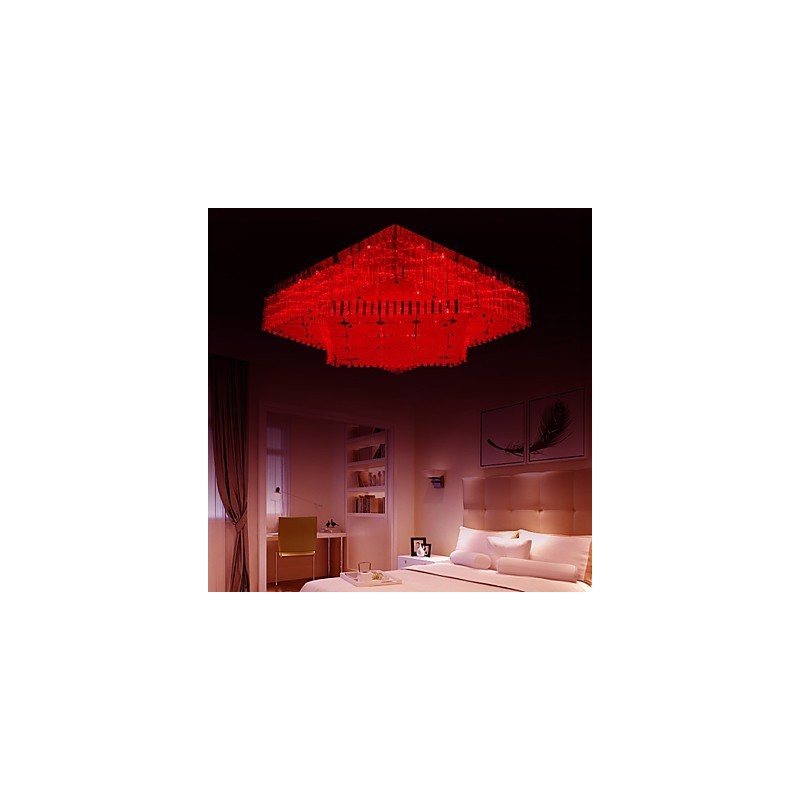 Plafoniera a filo in cristallo e metallo, 3 lampadine E26/E27, 970 mm