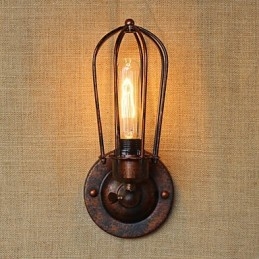 Applique da parete vintage country retrò con finitura galvanica, stile mini, luce ambientale