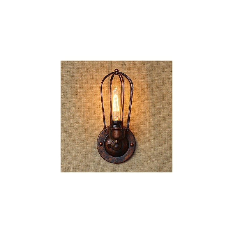 Applique da parete vintage country retrò con finitura galvanica, stile mini, luce ambientale