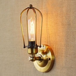 Applique da parete vintage country retrò con finitura galvanica, stile mini, luce ambientale