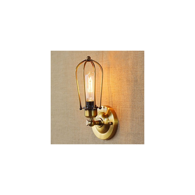 Applique da parete vintage country retrò con finitura galvanica, stile mini, luce ambientale