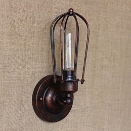 Applique da parete vintage country retrò con finitura galvanica, stile mini, luce ambientale