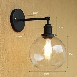 Applique da parete country rétro verniciata mini con luce ambientale e protezione occhi
