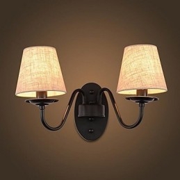 Applique da parete vintage con faretto da incasso, 2 lampadine E14, 38 x 28 cm