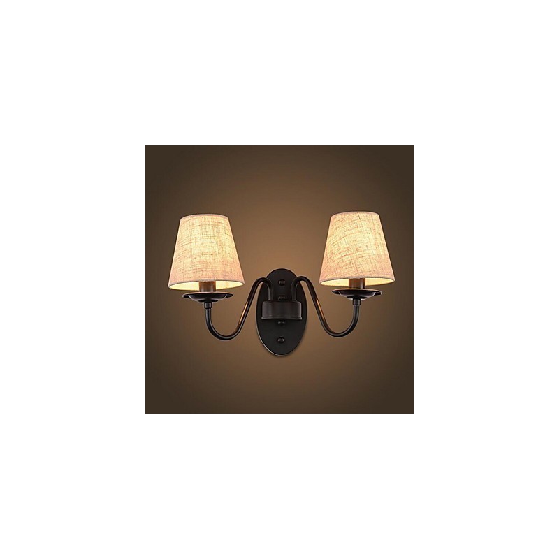 Applique da parete vintage con faretto da incasso, 2 lampadine E14, 38 x 28 cm