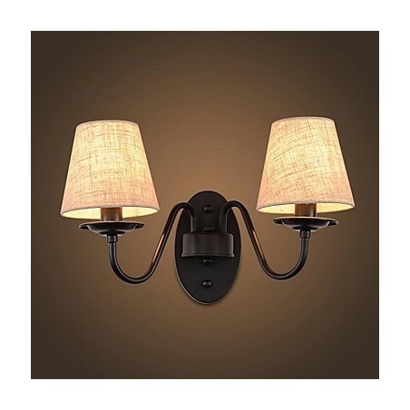 Applique da parete vintage con faretto da incasso, 2 lampadine E14, 38 x 28 cm