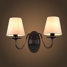 Applique da parete vintage con faretto da incasso, 2 lampadine E14, 38 x 28 cm