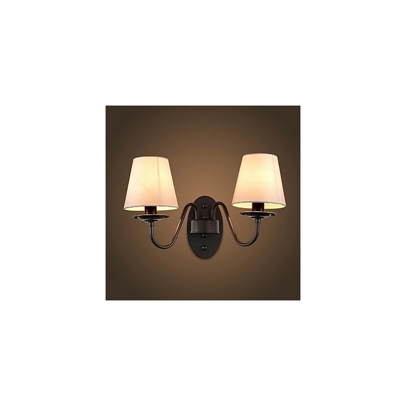 Applique da parete vintage con faretto da incasso, 2 lampadine E14, 38 x 28 cm
