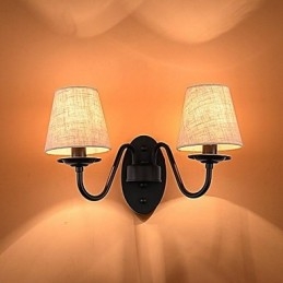 Applique da parete vintage con faretto da incasso, 2 lampadine E14, 38 x 28 cm