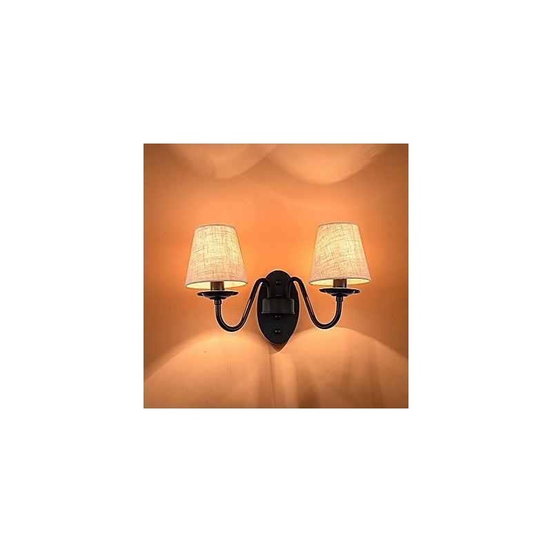Applique da parete vintage con faretto da incasso, 2 lampadine E14, 38 x 28 cm