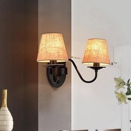Applique da parete vintage con faretto da incasso, 2 lampadine E14, 38 x 28 cm