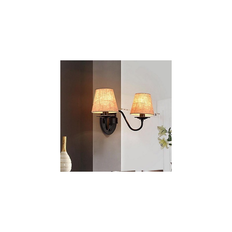 Applique da parete vintage con faretto da incasso, 2 lampadine E14, 38 x 28 cm
