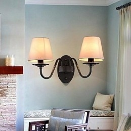 Applique da parete vintage con faretto da incasso, 2 lampadine E14, 38 x 28 cm