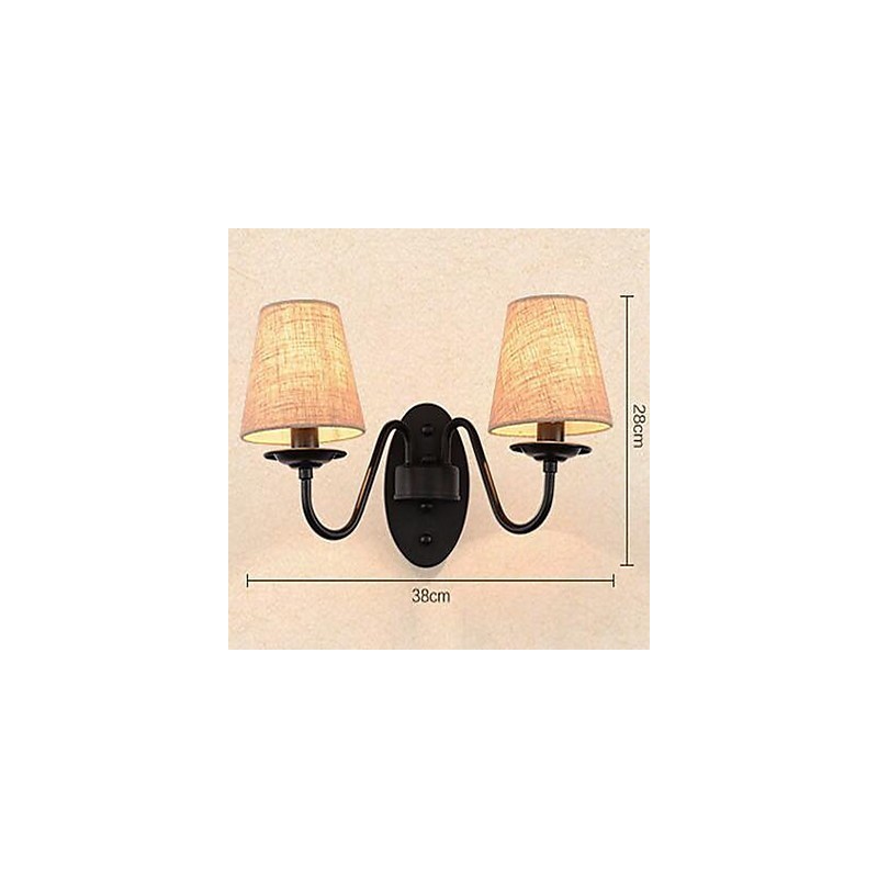 Applique da parete vintage con faretto da incasso, 2 lampadine E14, 38 x 28 cm