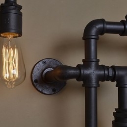 Applique da parete industriale Loft con 5 lampadine Edison vintage, stile tubolare
