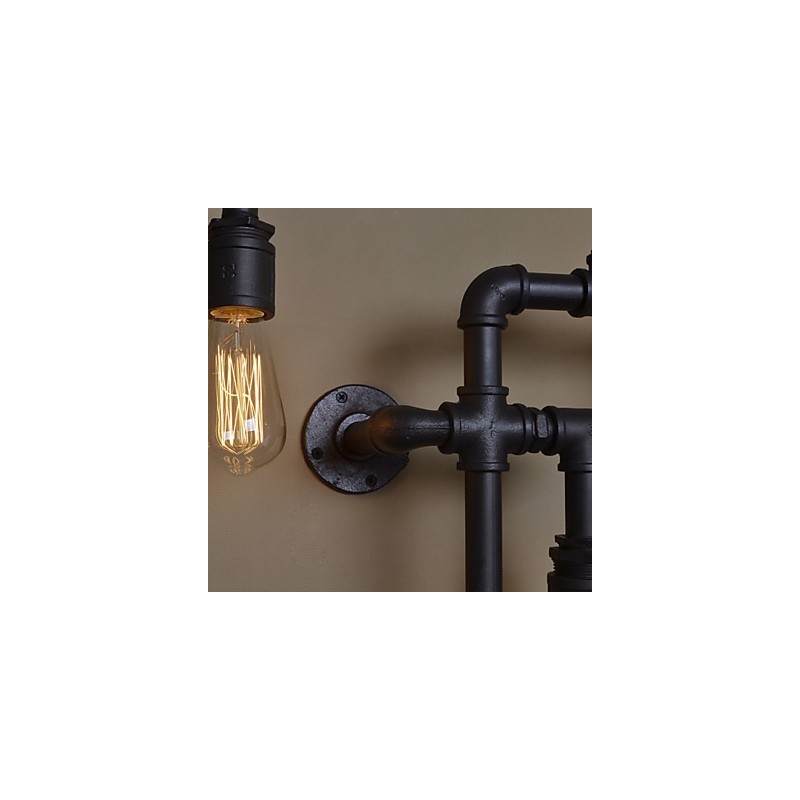 Applique da parete industriale Loft con 5 lampadine Edison vintage, stile tubolare