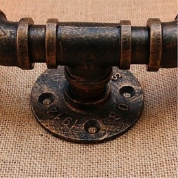 Applique da parete decorativa piccola in metallo con tubo dell'acqua, finitura ottone antico, Nostalgia