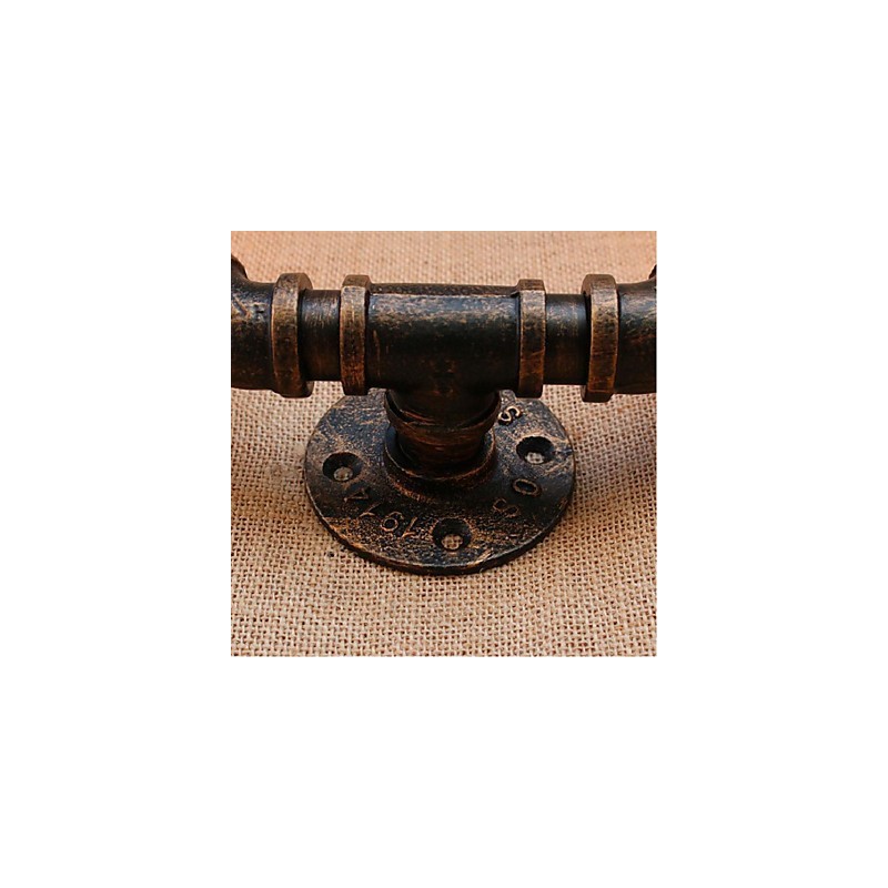Applique da parete decorativa piccola in metallo con tubo dell'acqua, finitura ottone antico, Nostalgia