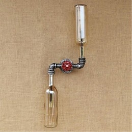 Applique da parete in ottone stile rustico/lodge con luce ambientale, ambra
