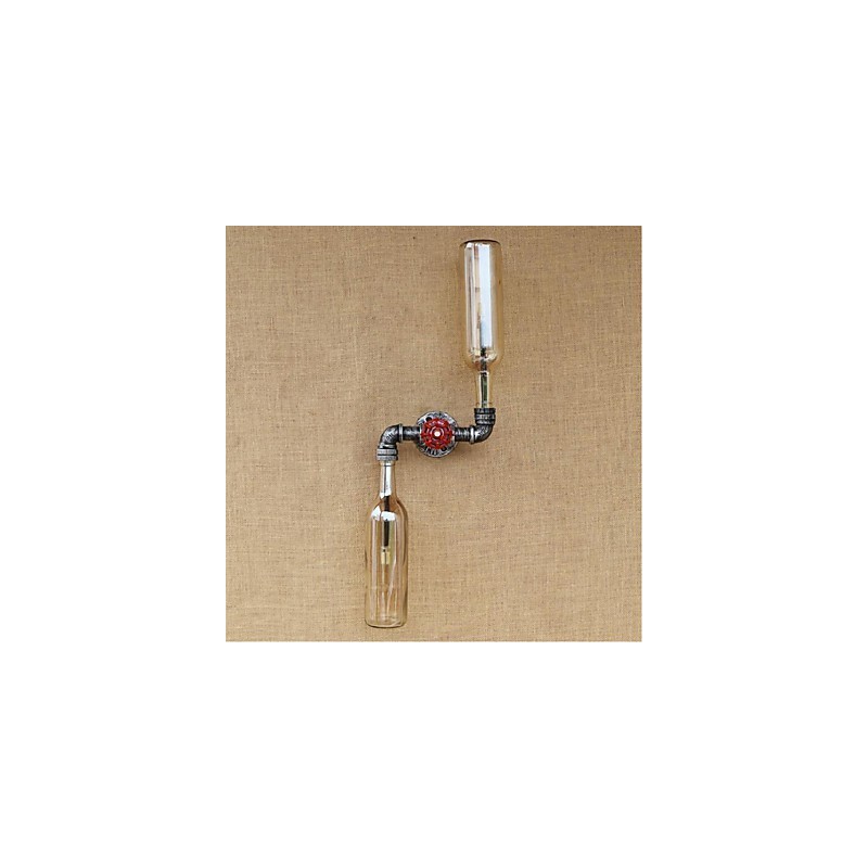 Applique da parete in ottone stile rustico/lodge con luce ambientale, ambra