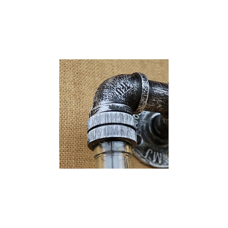 Applique da parete in ottone stile rustico/lodge con luce ambientale, ambra