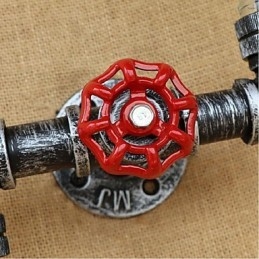 Applique da parete in ottone stile rustico/lodge con luce ambientale, ambra