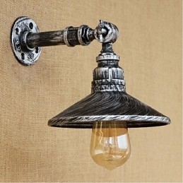 Applique da parete industriale nordica effetto tubo dell'acqua argento
