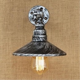 Applique da parete industriale nordica effetto tubo dell'acqua argento
