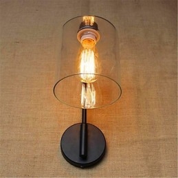 Applique da parete rustica in ossido nero con braccio oscillante e lampadina E26/E27