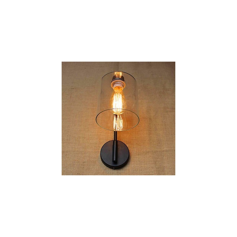 Applique da parete rustica in ossido nero con braccio oscillante e lampadina E26/E27