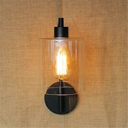 Applique da parete rustica in ossido nero con braccio oscillante e lampadina E26/E27