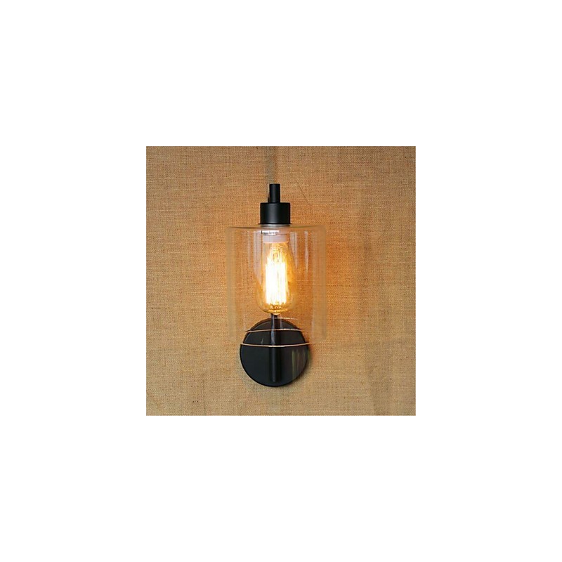 Applique da parete rustica in ossido nero con braccio oscillante e lampadina E26/E27