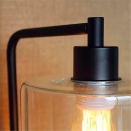Applique da parete rustica in ossido nero con braccio oscillante e lampadina E26/E27
