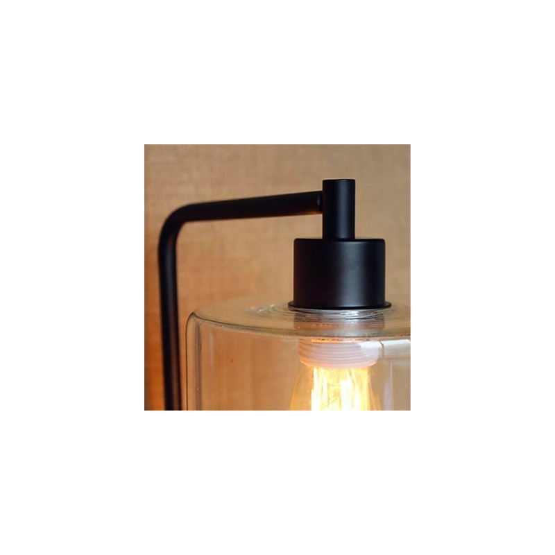 Applique da parete rustica in ossido nero con braccio oscillante e lampadina E26/E27