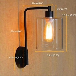 Applique da parete rustica in ossido nero con braccio oscillante e lampadina E26/E27