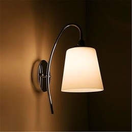 Applique da parete moderna minimalista in vetro argento per comodino e corridoio