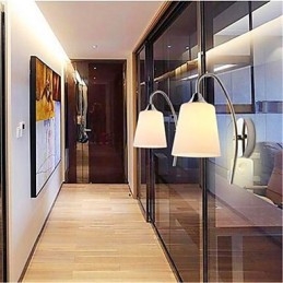 Applique da parete moderna minimalista in vetro argento per comodino e corridoio